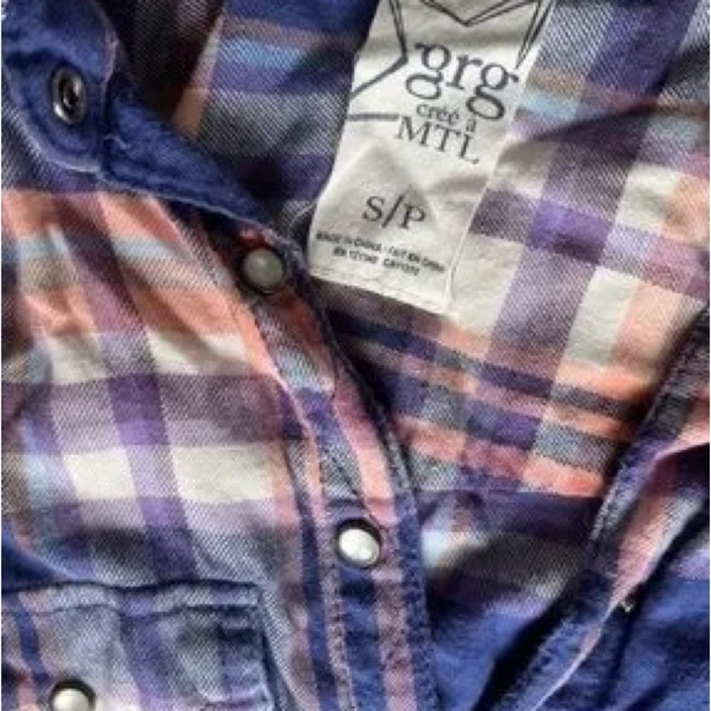 Blue and Pink Plaid Button-Up Shirt - Picture 3 of 5